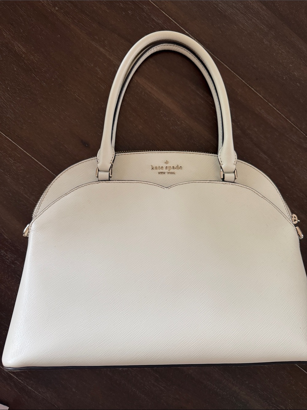 kate spade cream dome satchel with gold hardware
